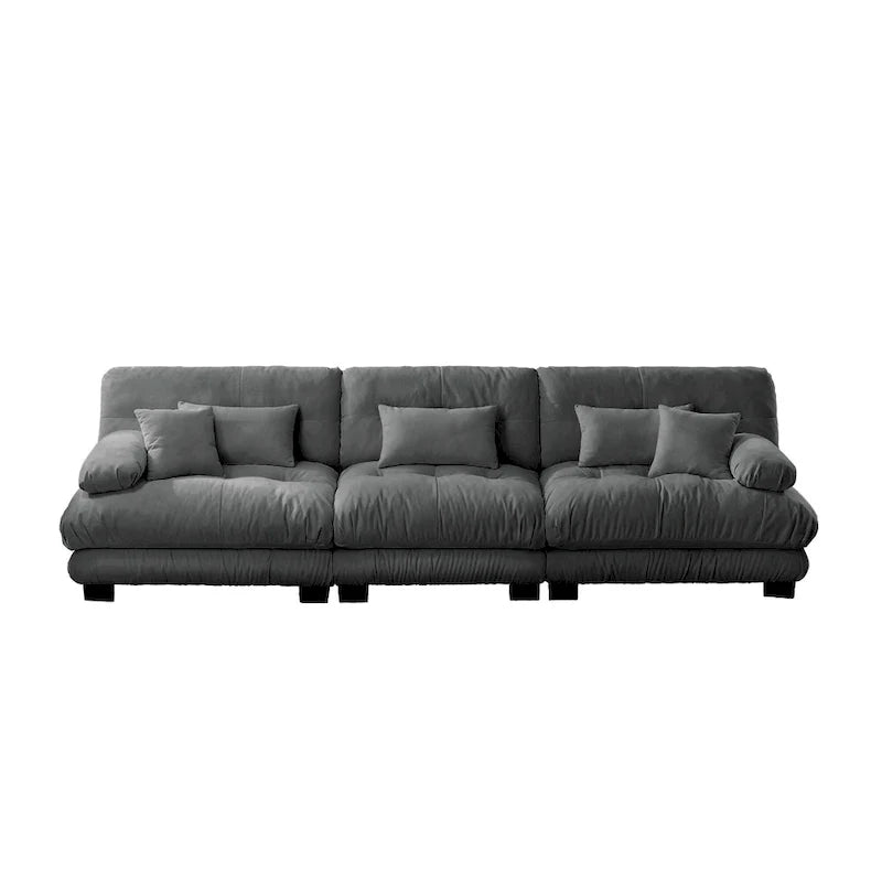 4-Seat Sofa with Round Bolster Armrests, Deep Seat Cushions