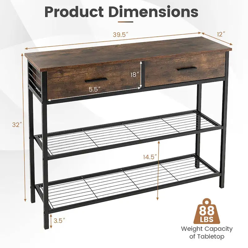 Console Entryway Sofa Table with 2 Drawers