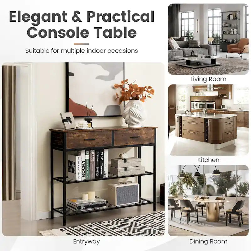 Console Entryway Sofa Table with 2 Drawers