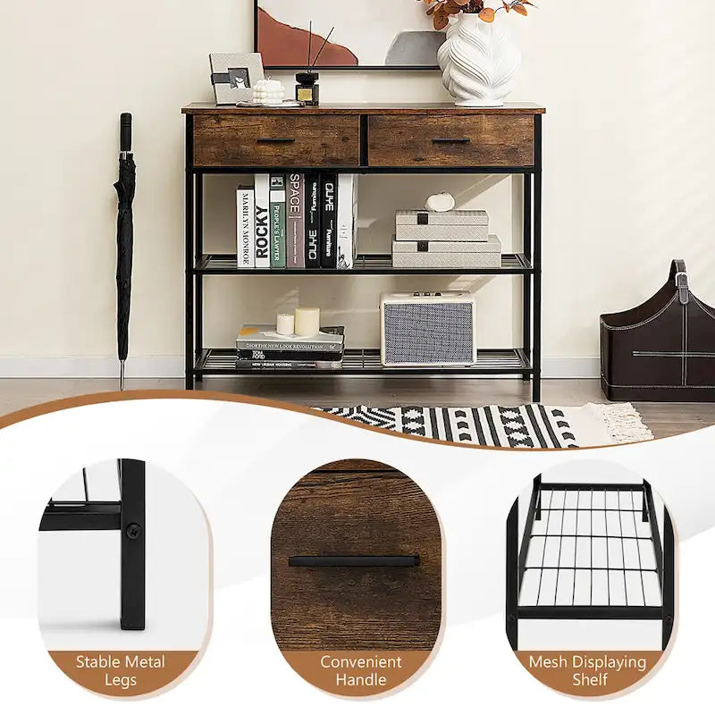 Console Entryway Sofa Table with 2 Drawers