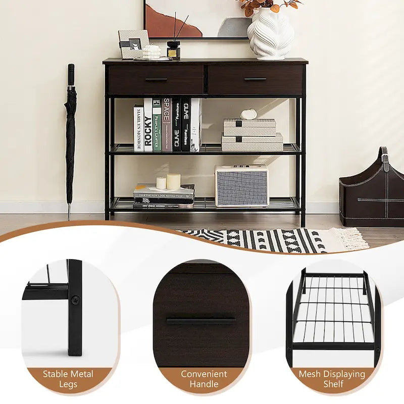 Console Entryway Sofa Table with 2 Drawers
