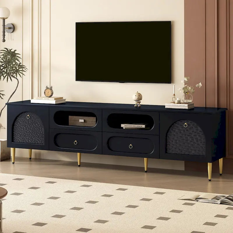Retro TV Stand, Entertainment Center Media Console Cabinet