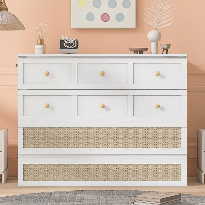 White Bed with Storage and Large Drawers