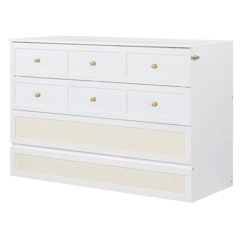 White Bed with Storage and Large Drawers