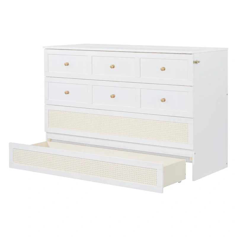 White Bed with Storage and Large Drawers