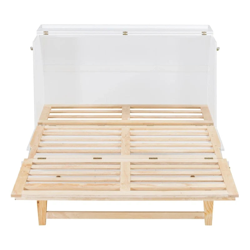 Cama blanca con espacio de almacenamiento y cajones grandes