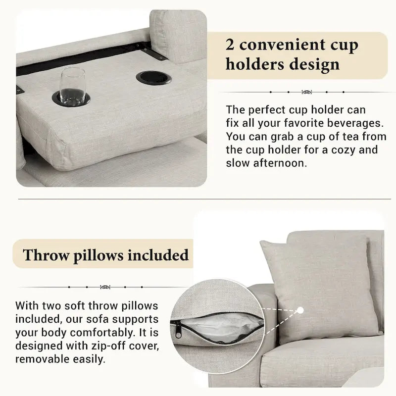 Sofá moderno en forma de L para 7 personas con chaise longue reversible