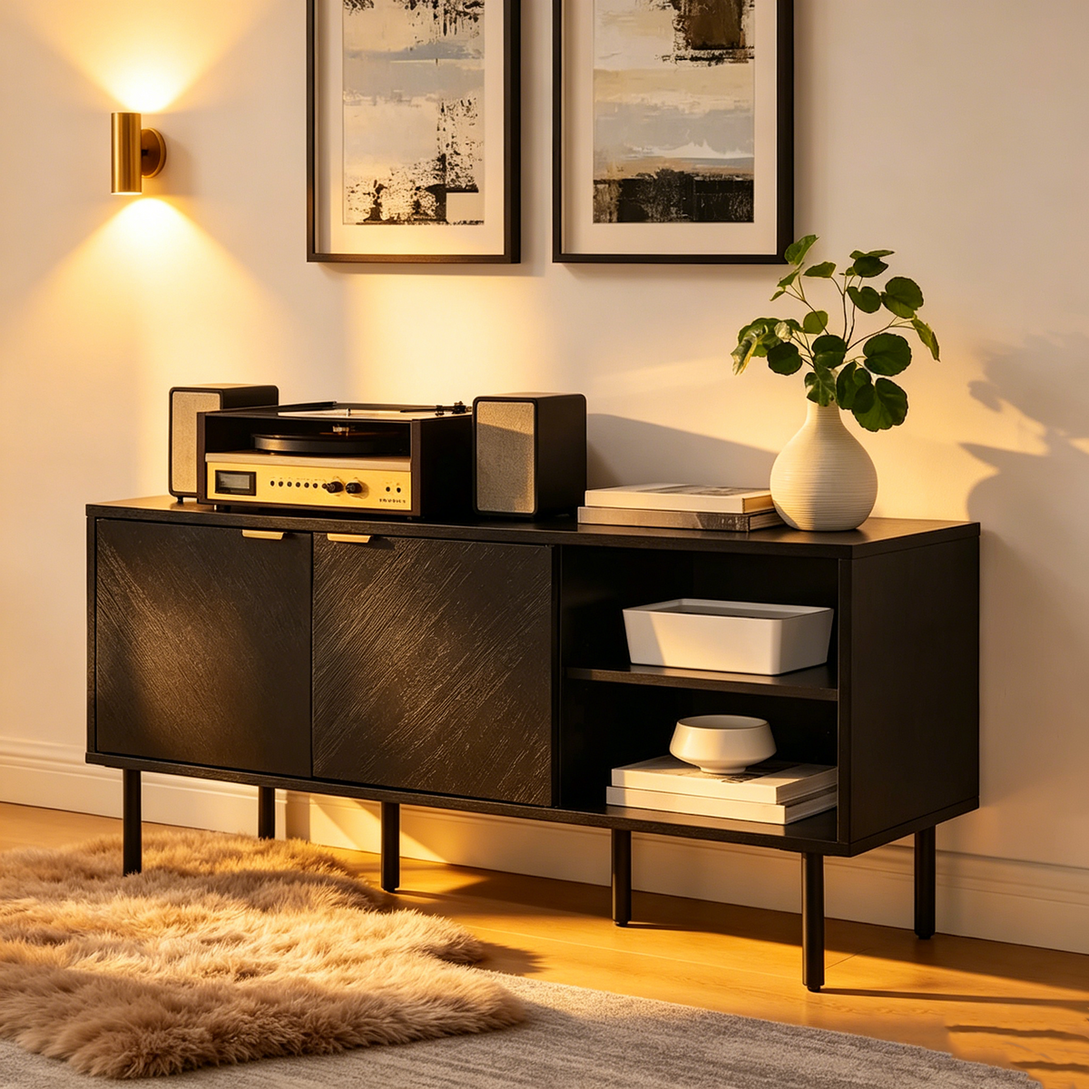 Modern style Record Storage Sideboard