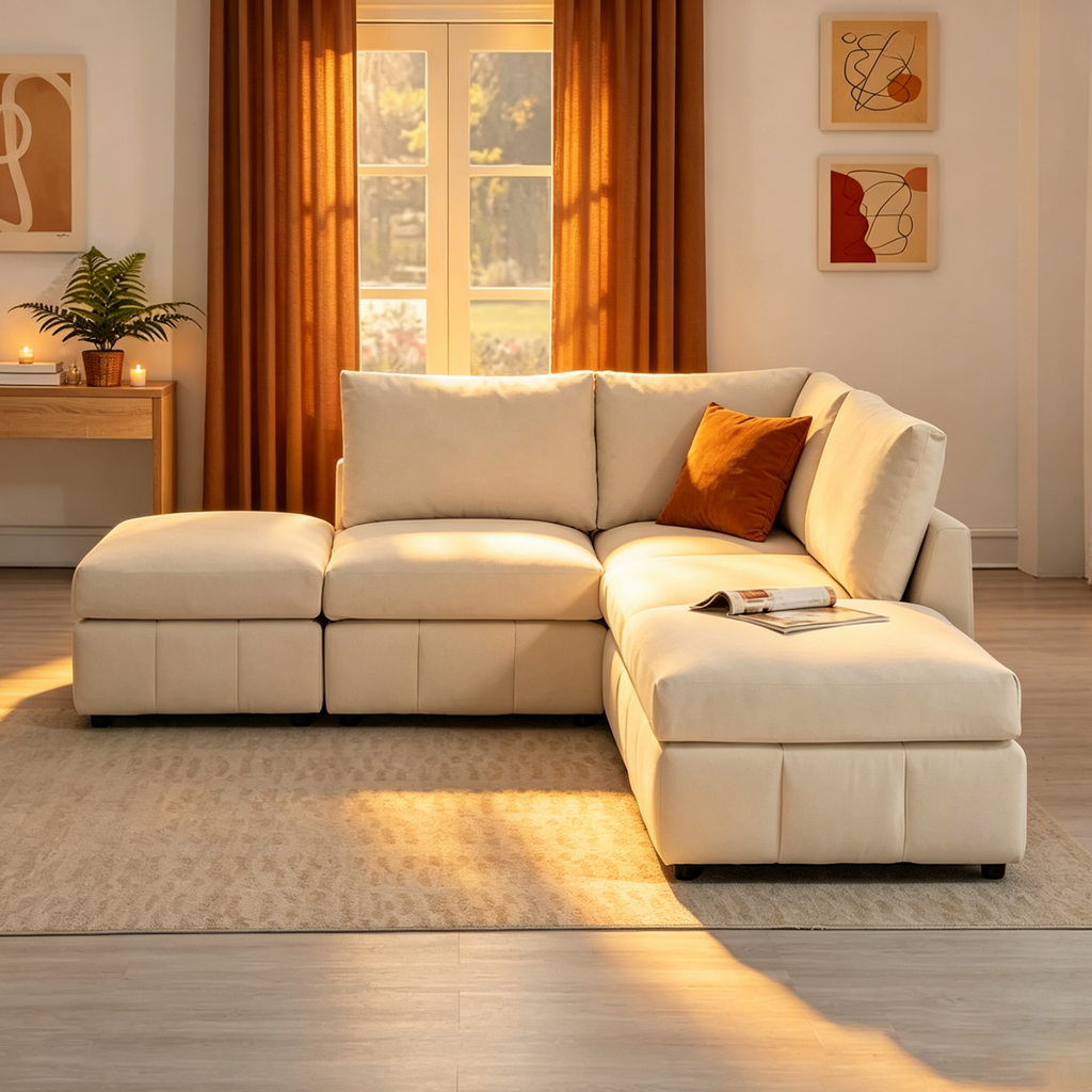 Sofa mit Längsstreifen