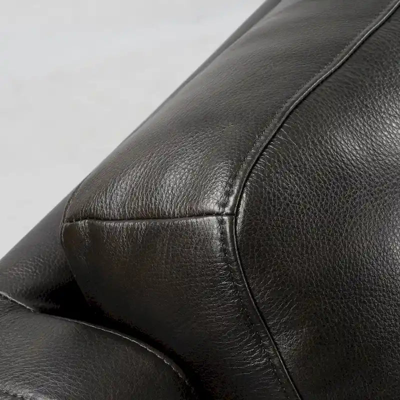 Sofá reclinable eléctrico de cuero genuino para 4 personas con consola