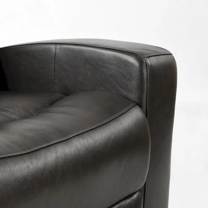 Sofá reclinable eléctrico de cuero genuino para 4 personas con consola