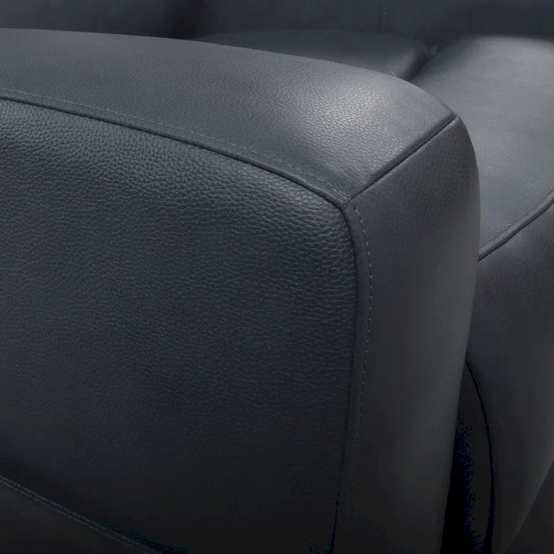 Sofá reclinable eléctrico de cuero genuino para 4 personas con consola