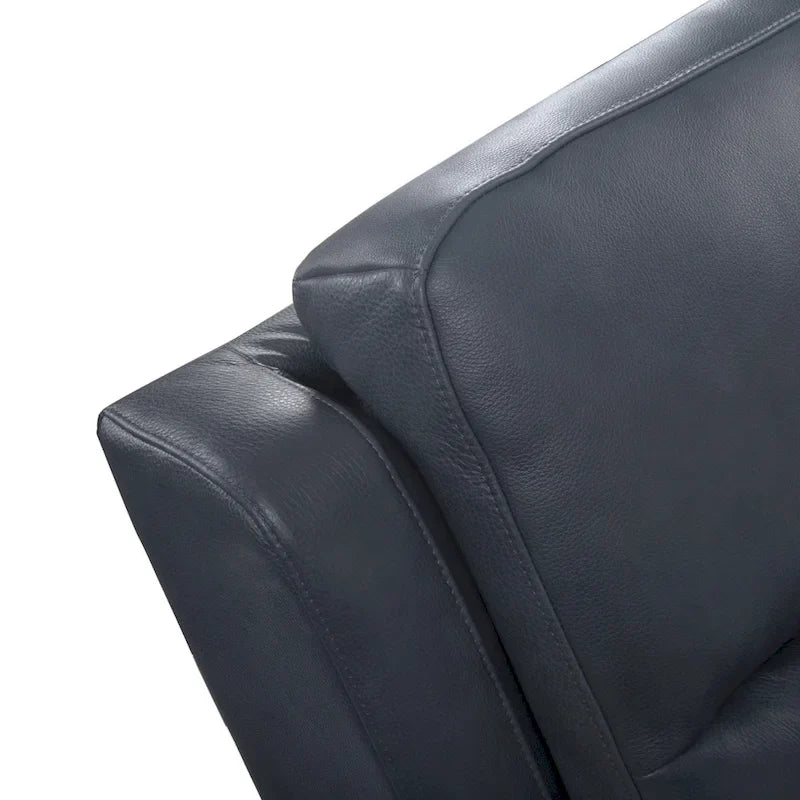 Sofá reclinable eléctrico de cuero genuino para 4 personas con consola