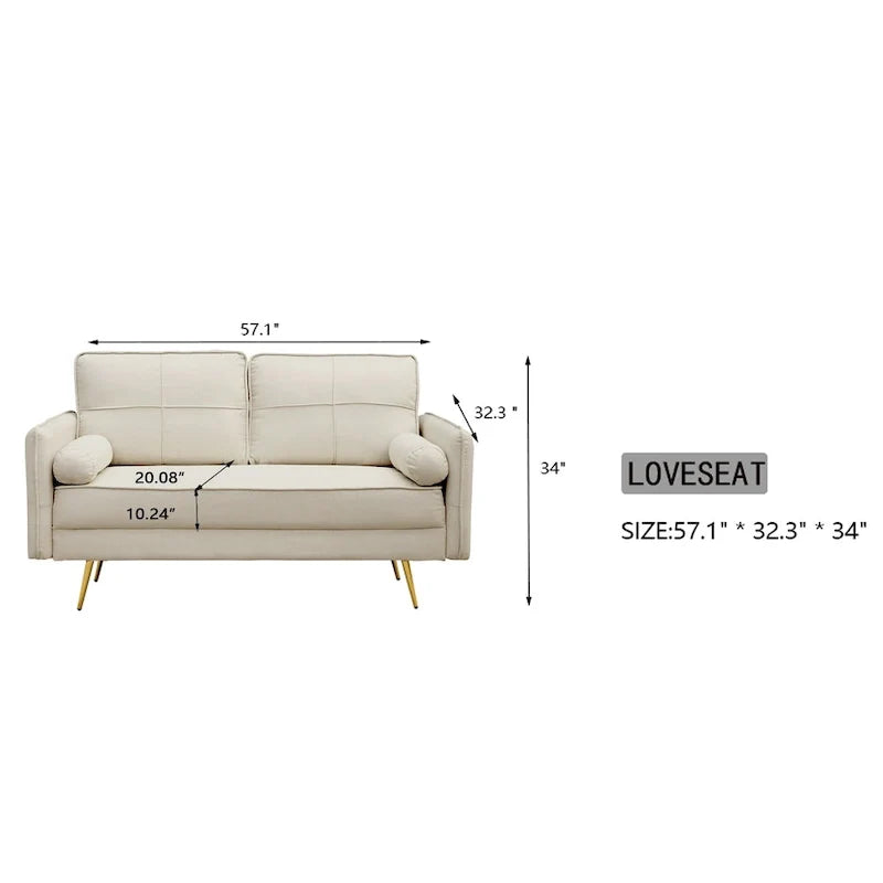 Round Arm Loveseat