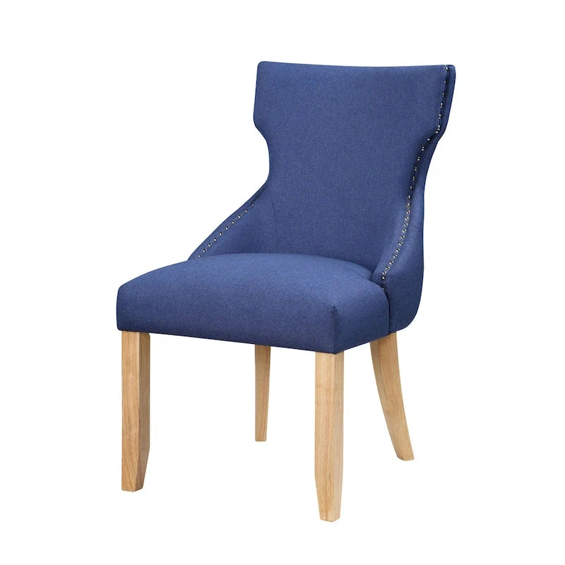 Chaises d'appoint contemporaines en bois avec dossier à oreilles capitonné