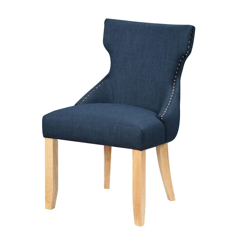 Chaises d'appoint contemporaines en bois avec dossier à oreilles capitonné