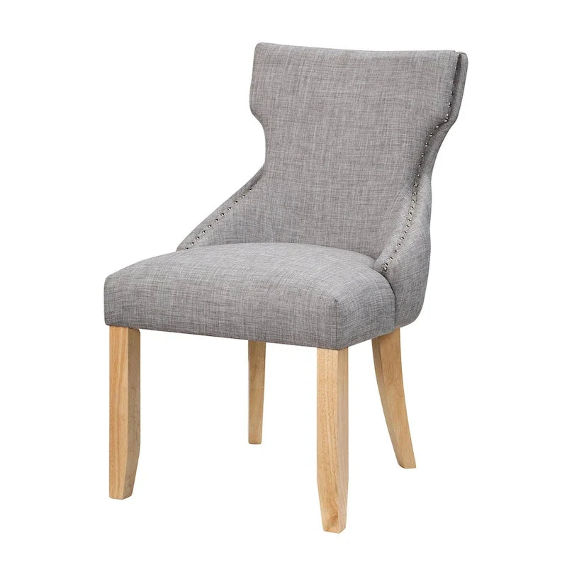 Chaises d'appoint contemporaines en bois avec dossier à oreilles capitonné