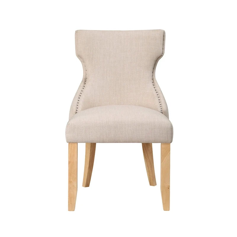 Chaises d'appoint contemporaines en bois avec dossier à oreilles capitonné