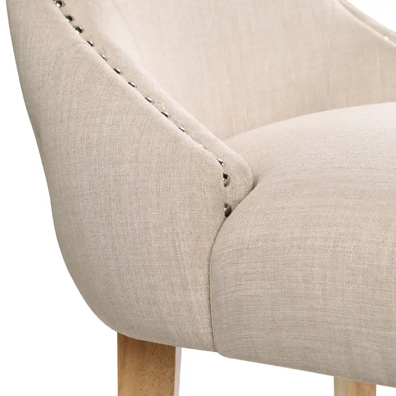 Chaises d'appoint contemporaines en bois avec dossier à oreilles capitonné