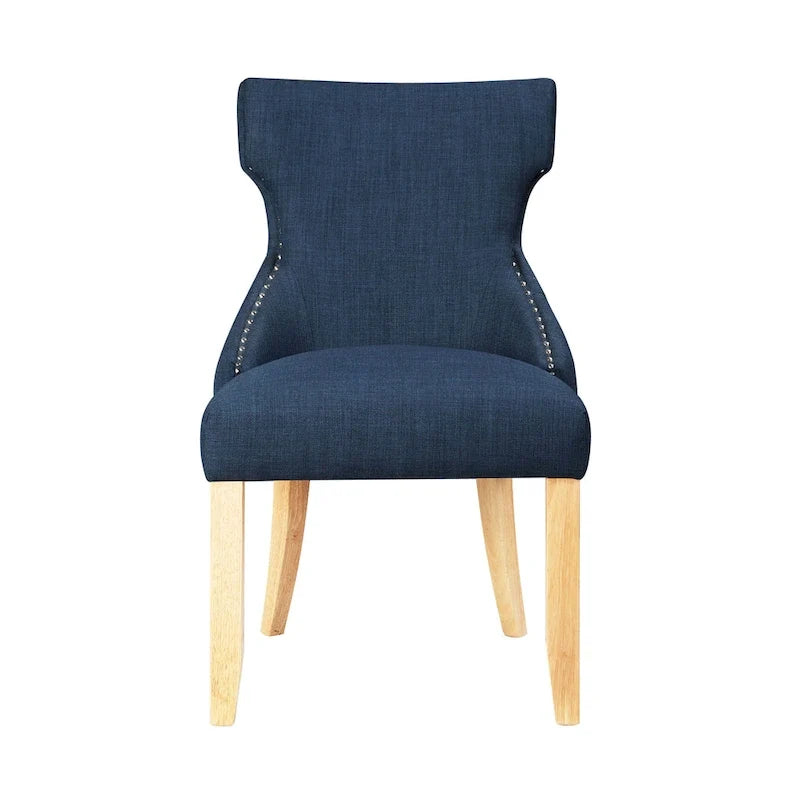 Chaises d'appoint contemporaines en bois avec dossier à oreilles capitonné