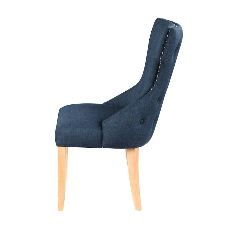 Chaises d'appoint contemporaines en bois avec dossier à oreilles capitonné