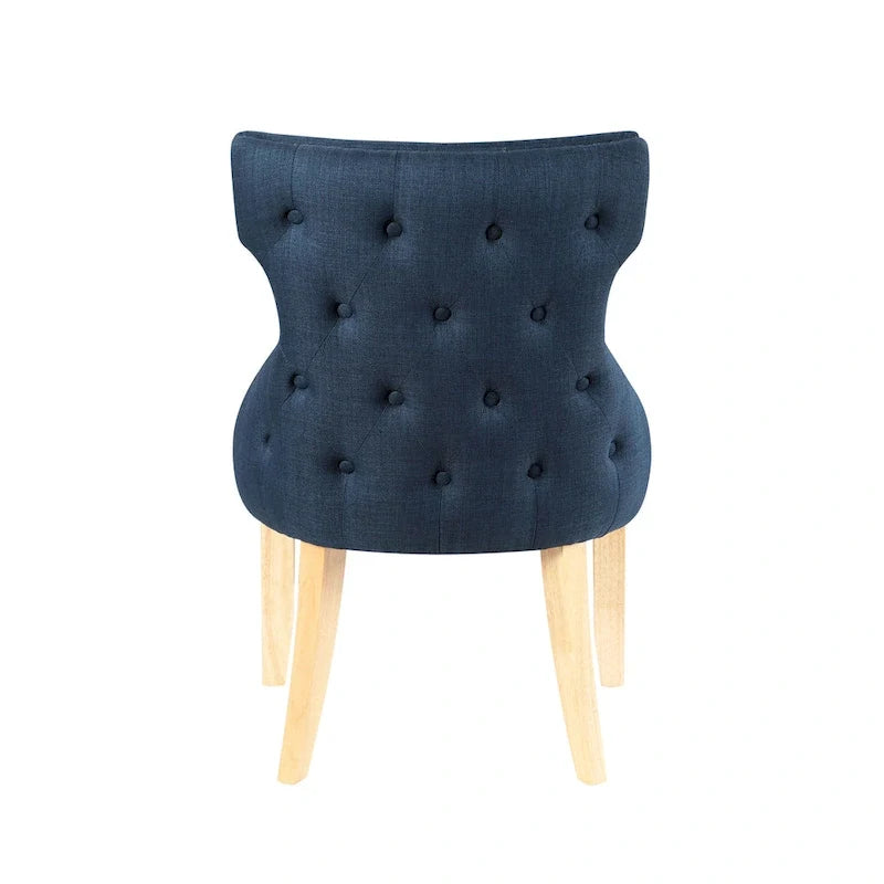 Chaises d'appoint contemporaines en bois avec dossier à oreilles capitonné