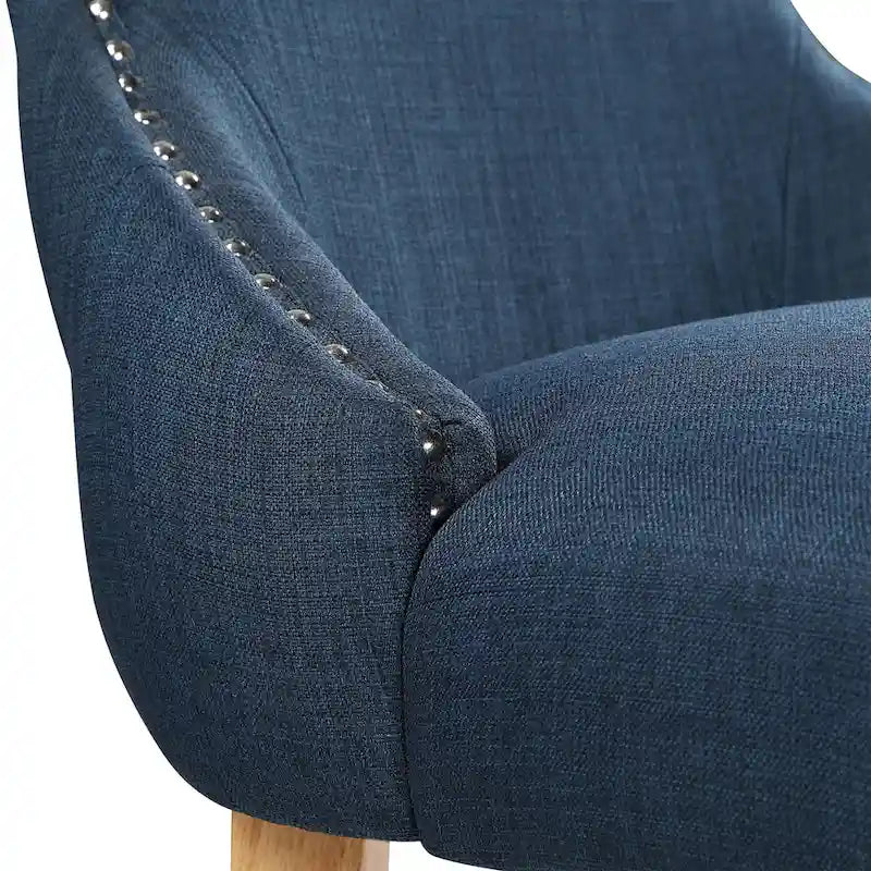 Chaises d'appoint contemporaines en bois avec dossier à oreilles capitonné