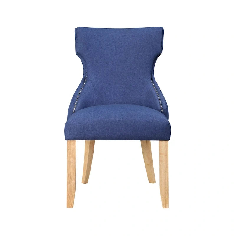Chaises d'appoint contemporaines en bois avec dossier à oreilles capitonné