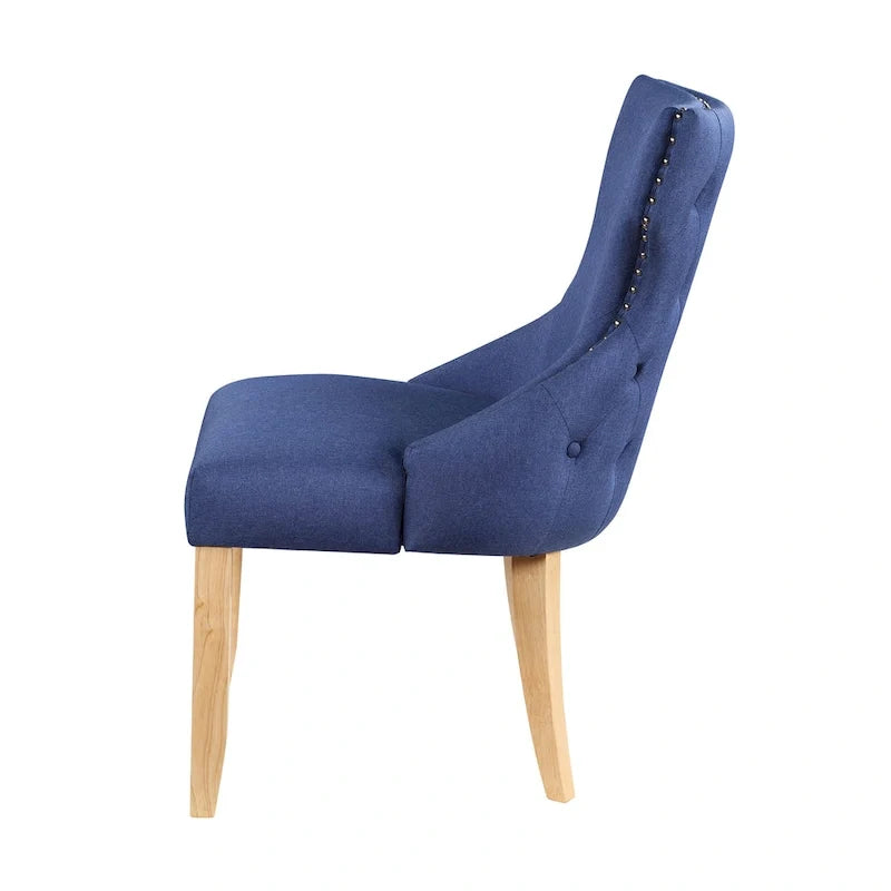 Chaises d'appoint contemporaines en bois avec dossier à oreilles capitonné