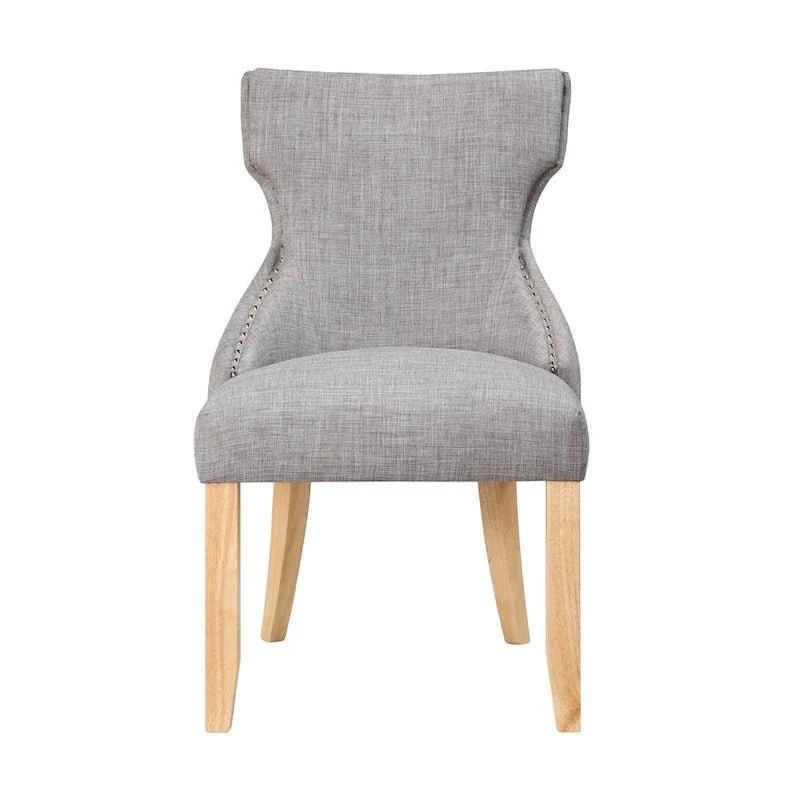 Chaises d'appoint contemporaines en bois avec dossier à oreilles capitonné