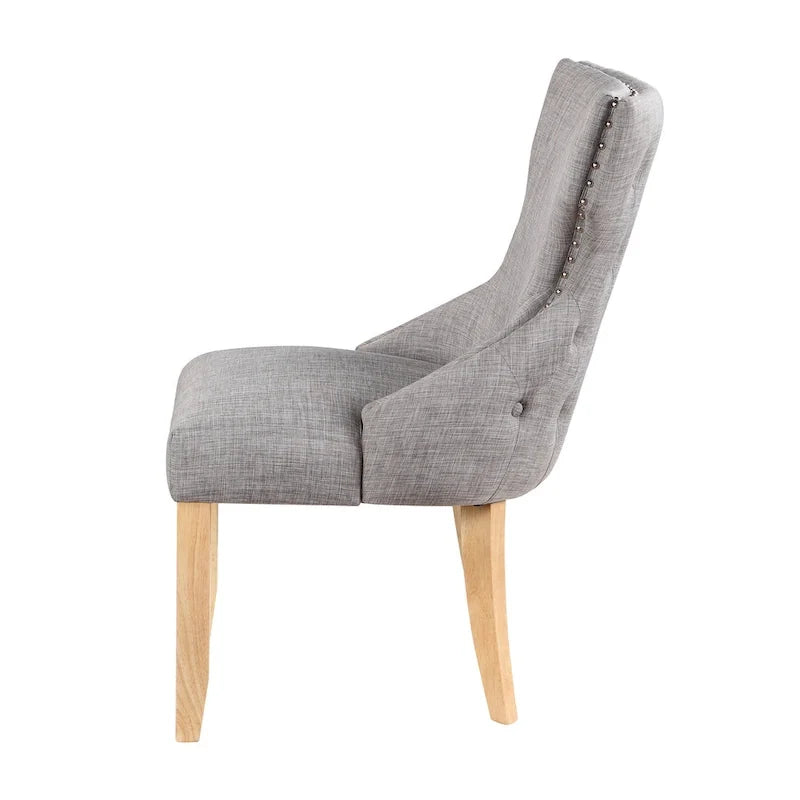 Chaises d'appoint contemporaines en bois avec dossier à oreilles capitonné