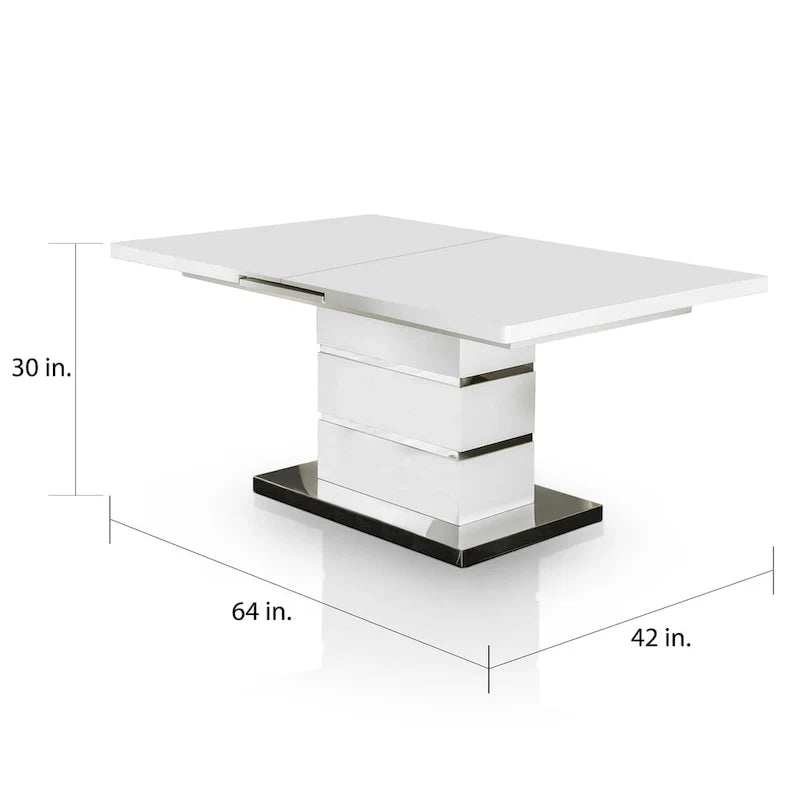 White 78-inch Wood Expandable Dining Table