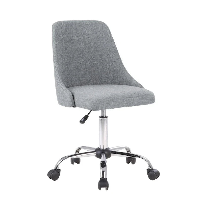 Silla de oficina tapizada en tela con base cromada