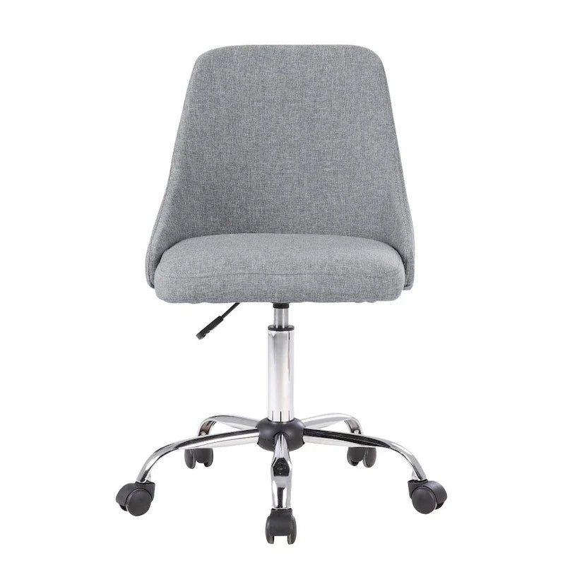 Silla de oficina tapizada en tela con base cromada