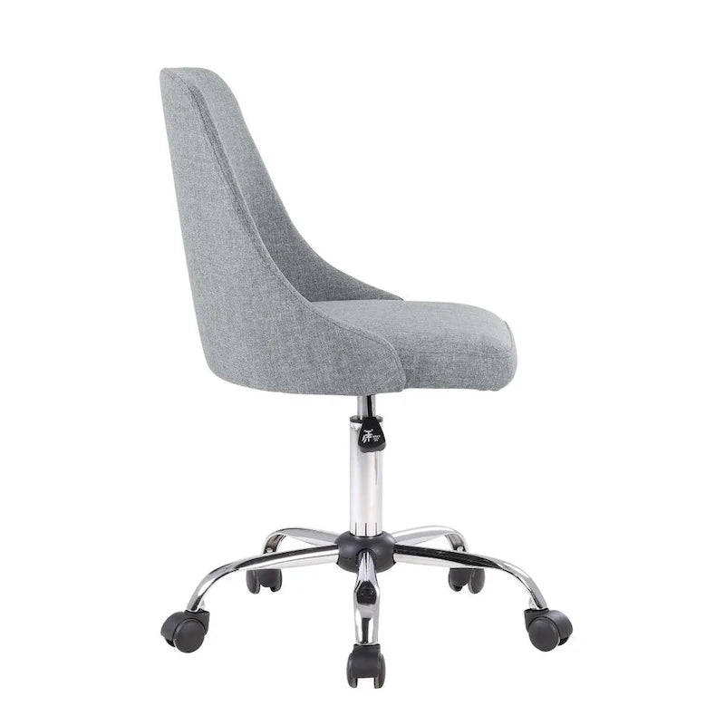 Silla de oficina tapizada en tela con base cromada