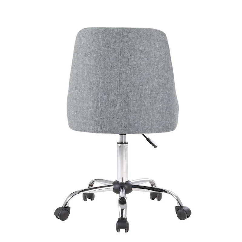Silla de oficina tapizada en tela con base cromada