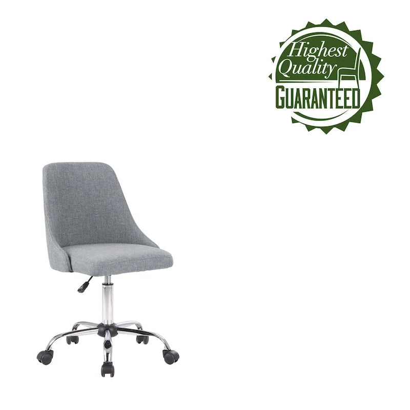 Silla de oficina tapizada en tela con base cromada