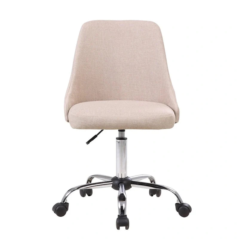 Silla de oficina tapizada en tela con base cromada