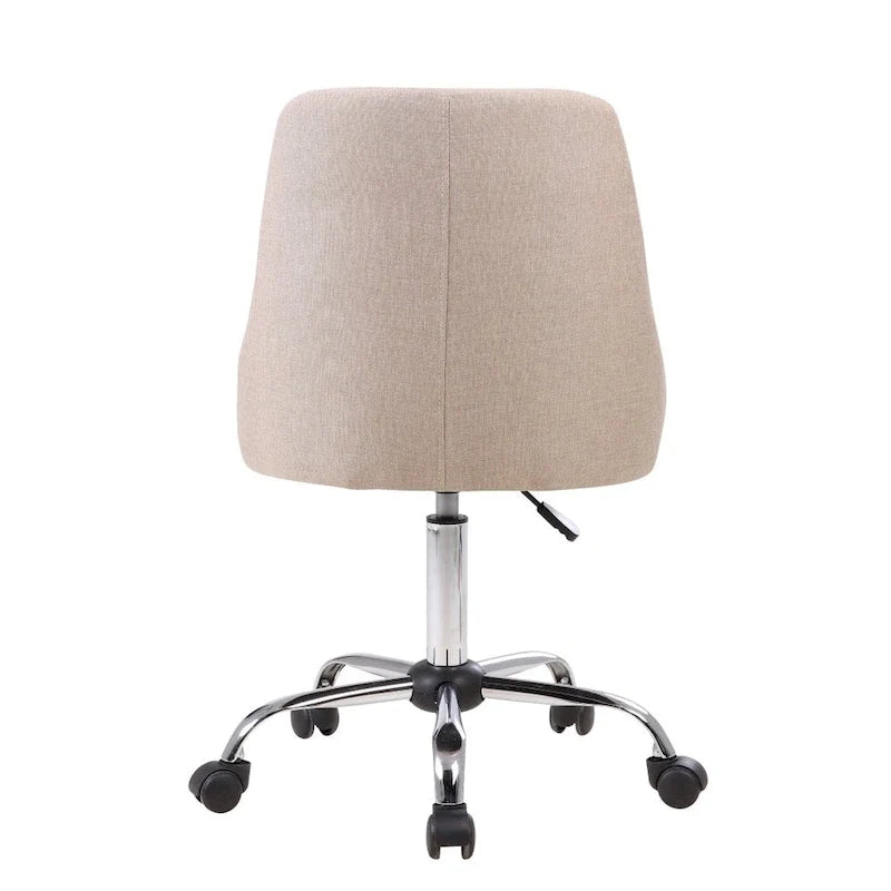 Silla de oficina tapizada en tela con base cromada