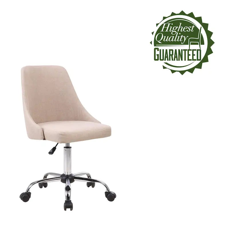 Silla de oficina tapizada en tela con base cromada