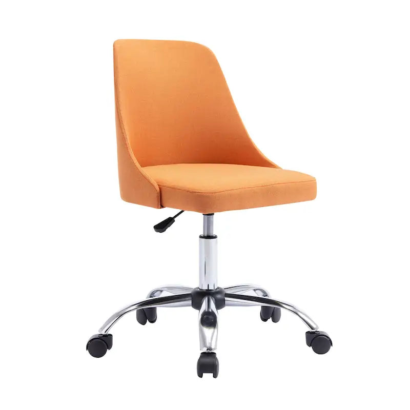 Silla de oficina tapizada en tela con base cromada