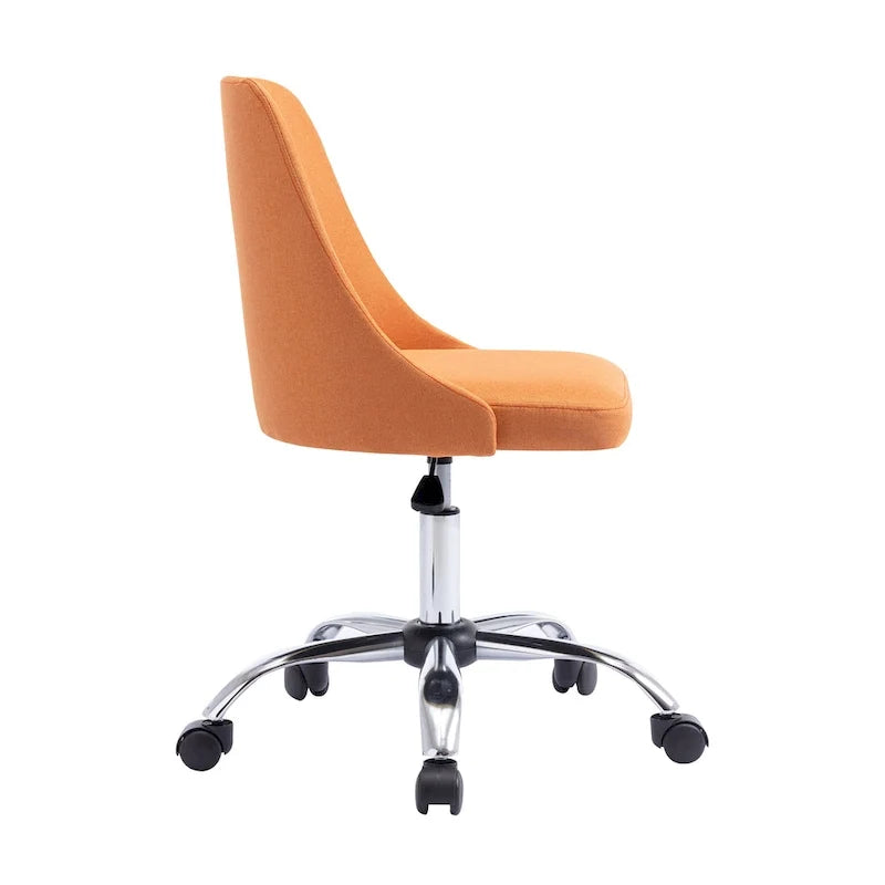 Silla de oficina tapizada en tela con base cromada