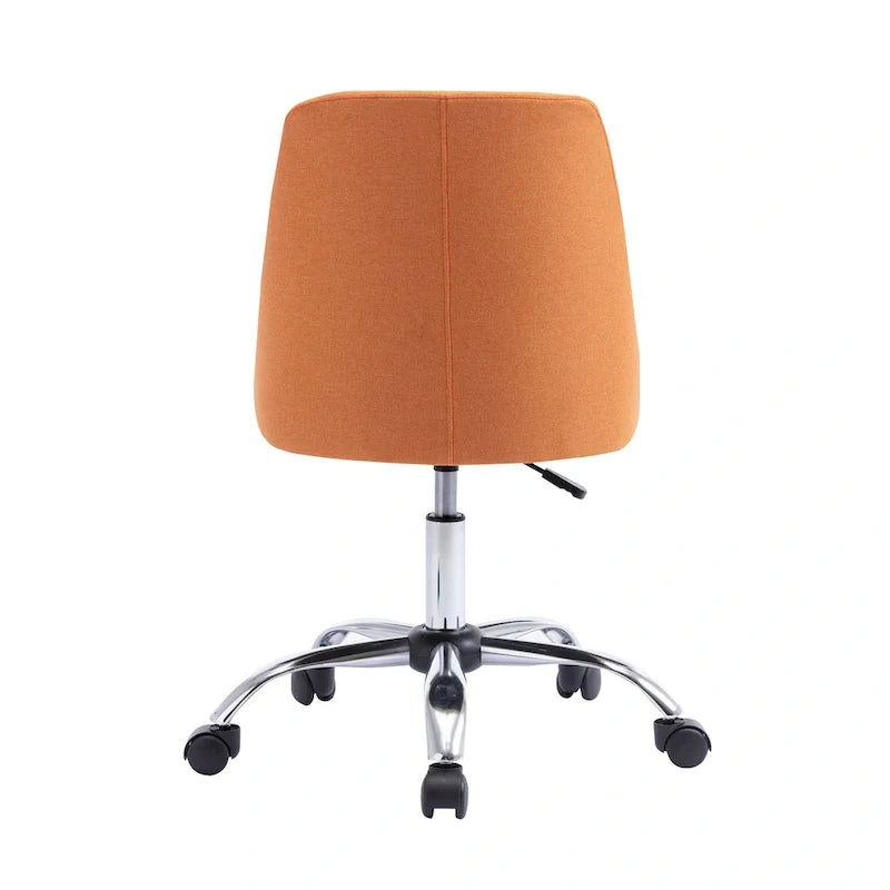 Silla de oficina tapizada en tela con base cromada