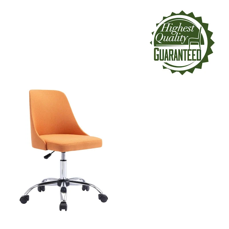 Silla de oficina tapizada en tela con base cromada