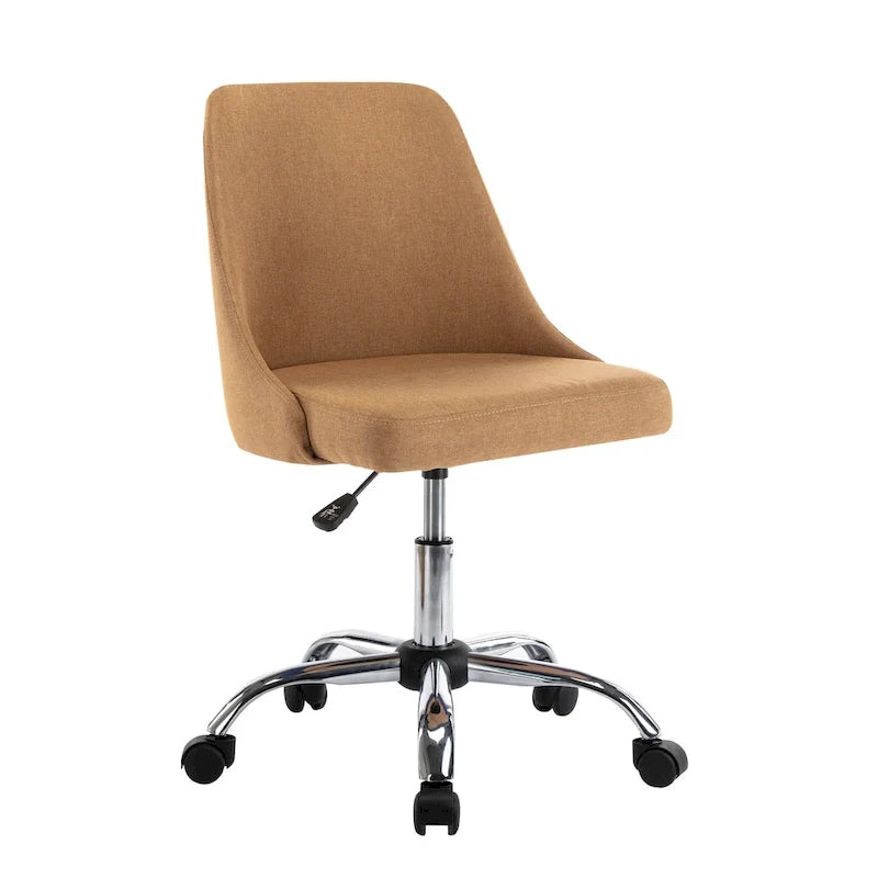 Silla de oficina tapizada en tela con base cromada
