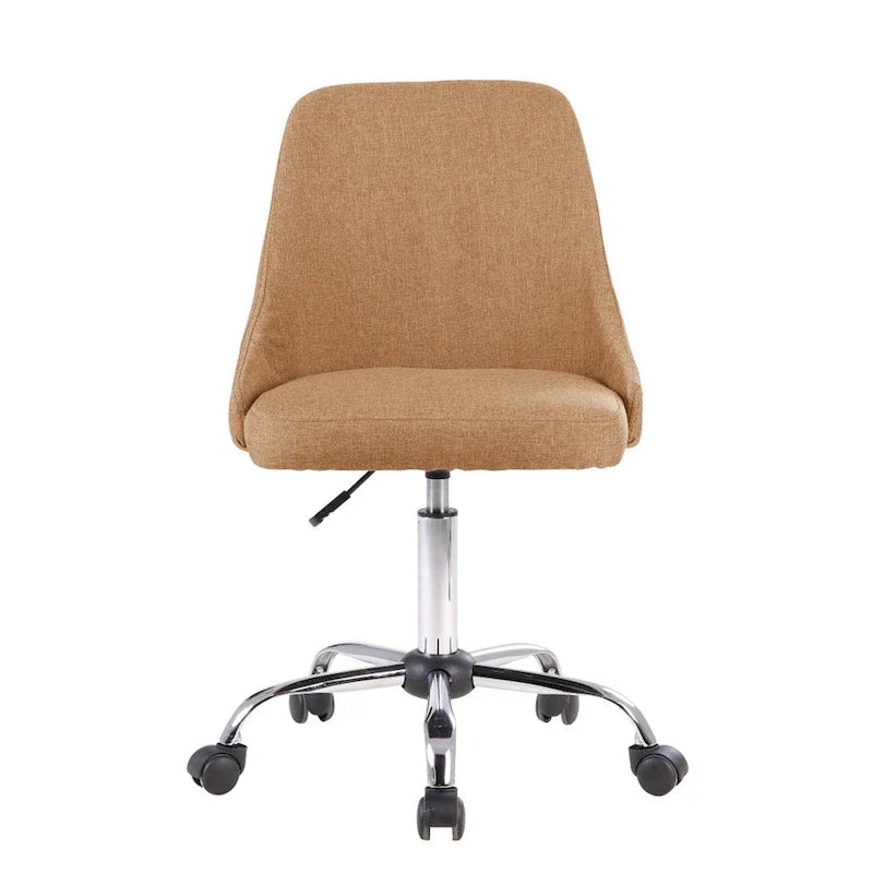 Silla de oficina tapizada en tela con base cromada