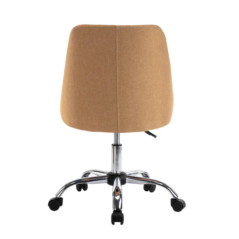Silla de oficina tapizada en tela con base cromada
