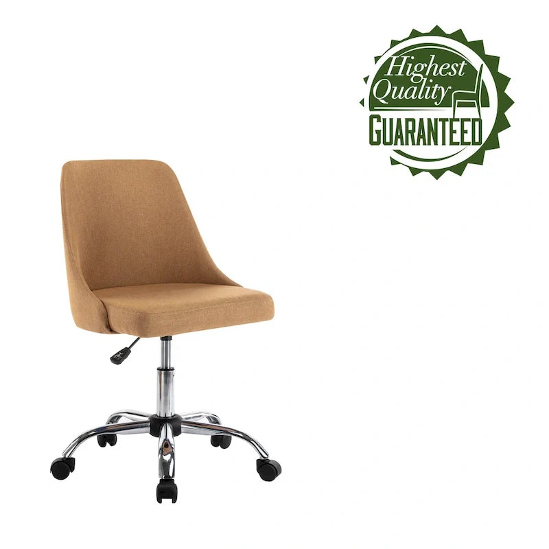 Silla de oficina tapizada en tela con base cromada