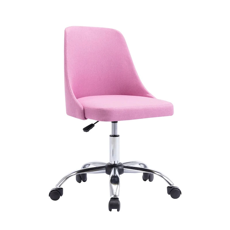 Silla de oficina tapizada en tela con base cromada
