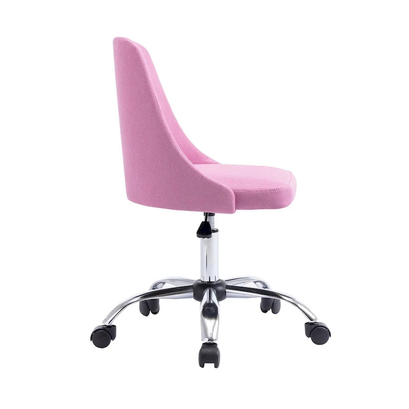 Silla de oficina tapizada en tela con base cromada